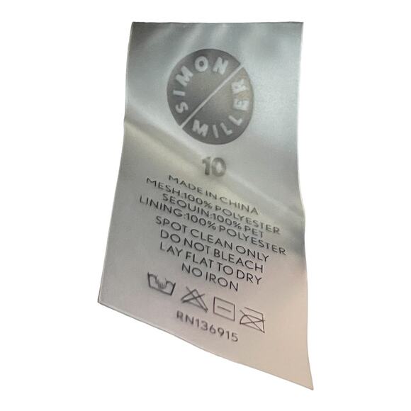 SIMON MILLER Sequin Dizzy Party Mini Skirt Mid Rise Lined Black Size 10 - Picture 13 of 13